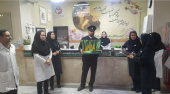 حضور خادمین حرم مطهر در بیمارستان مهر مادر
