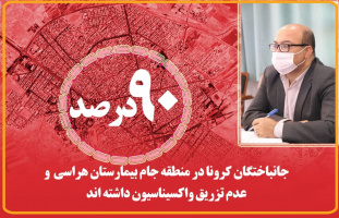 ۹۰ درصد جانباختگان کرونا در منطقه جام بیمارستان هراسی و عدم تزریق واکسیناسیون داشته اند