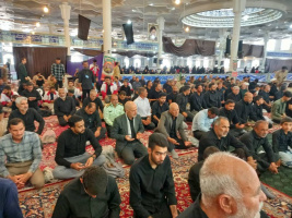 حضور دکتر محمدی ریاست و جمعی از کارکنان دانشکده علوم پزشکی تربت‌جام در مراسم گرامیداشت شهدای اقتدار در مصلی الغدیر تربت جام