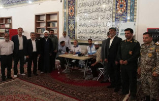 میز خدمت با حضور دکتر رحیمیان، معاونت توسعه و کارشناسان بهداشت دانشکده علوم پزشکی تربت جام