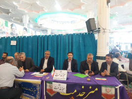 میز خدمت دانشکده علوم پزشکی تربت‌جام در مصلی الغدیر؛ ارائه خدمات غربالگری به نمازگزاران