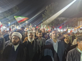 حضور رئیس و کارکنان دانشکده علوم پزشکی تربت‌جام در اجتماع مردمی خیابان المهدی